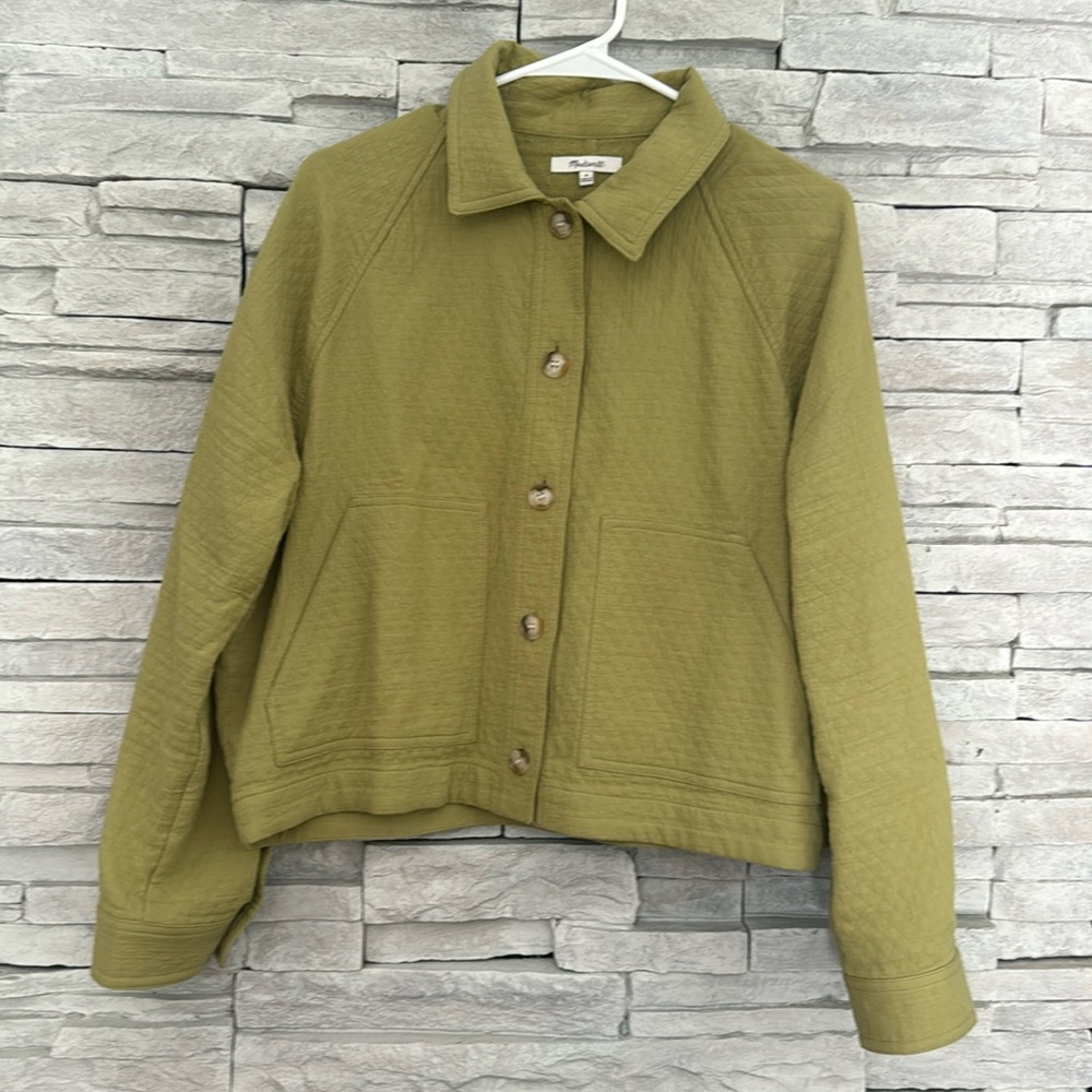 Madewell Quilted Cropped Shirt Jacket Shacket Size Medium